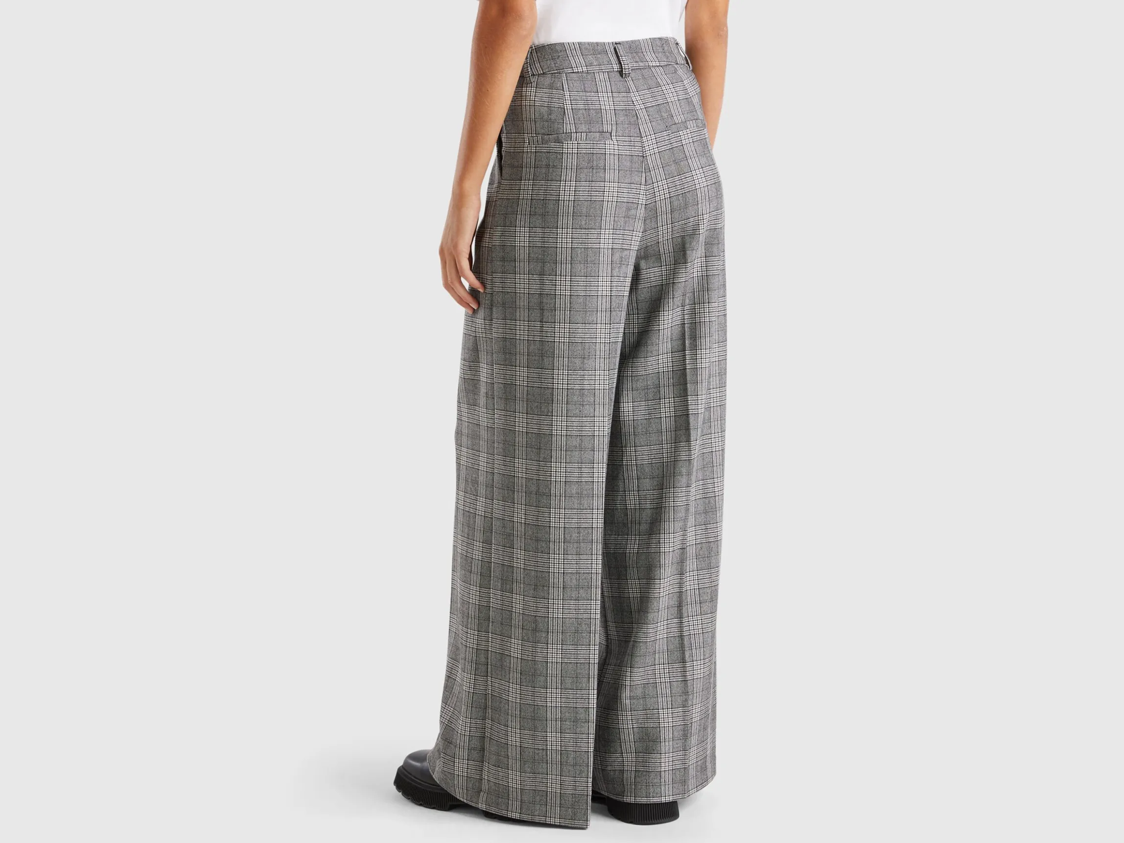 Prince of Wales wide leg trousers