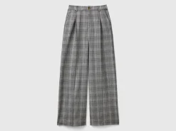 Prince of Wales wide leg trousers