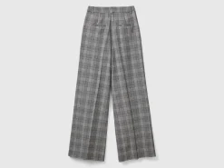Prince of Wales wide leg trousers