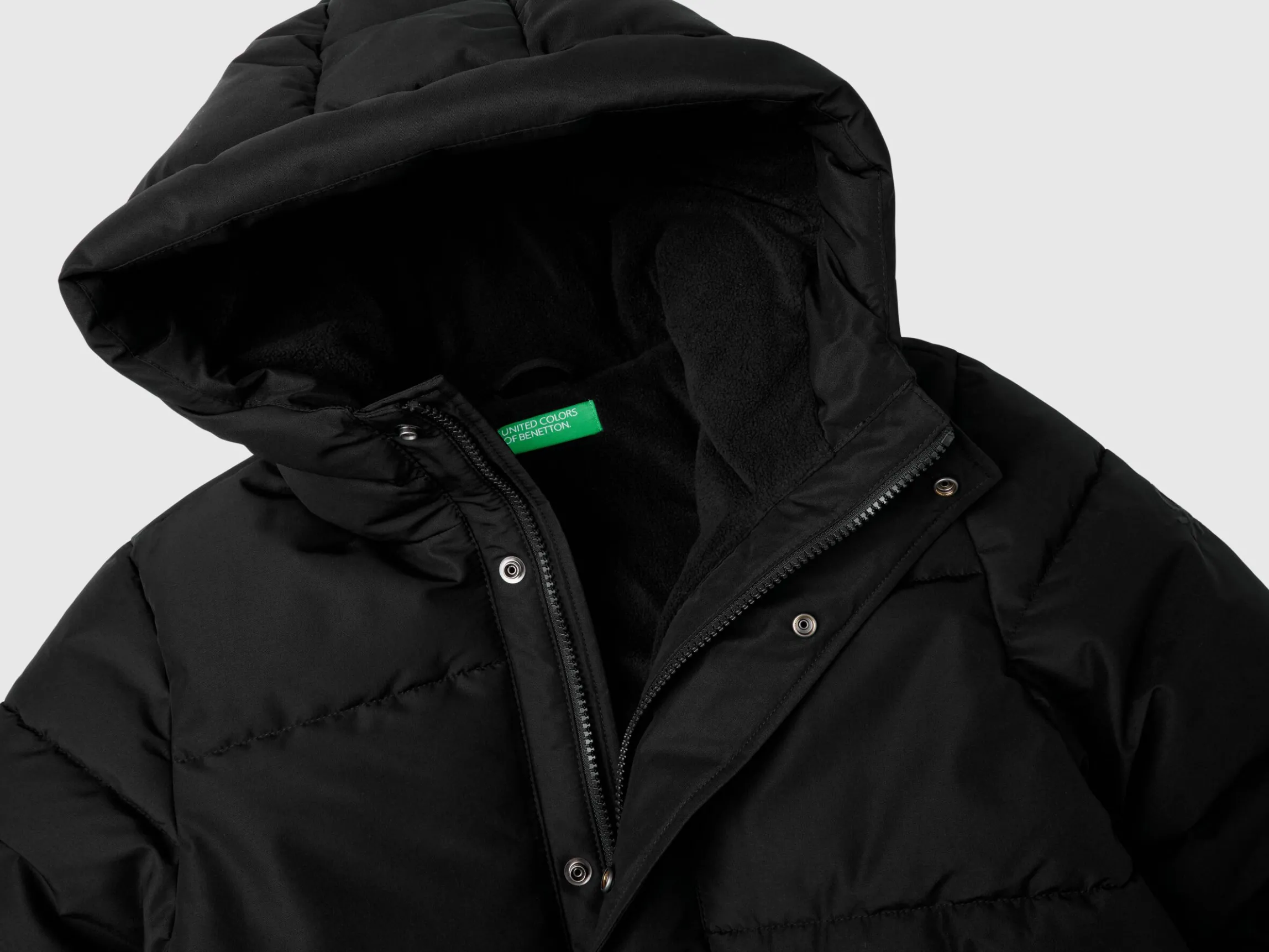 Puffer jacket lined in fleece