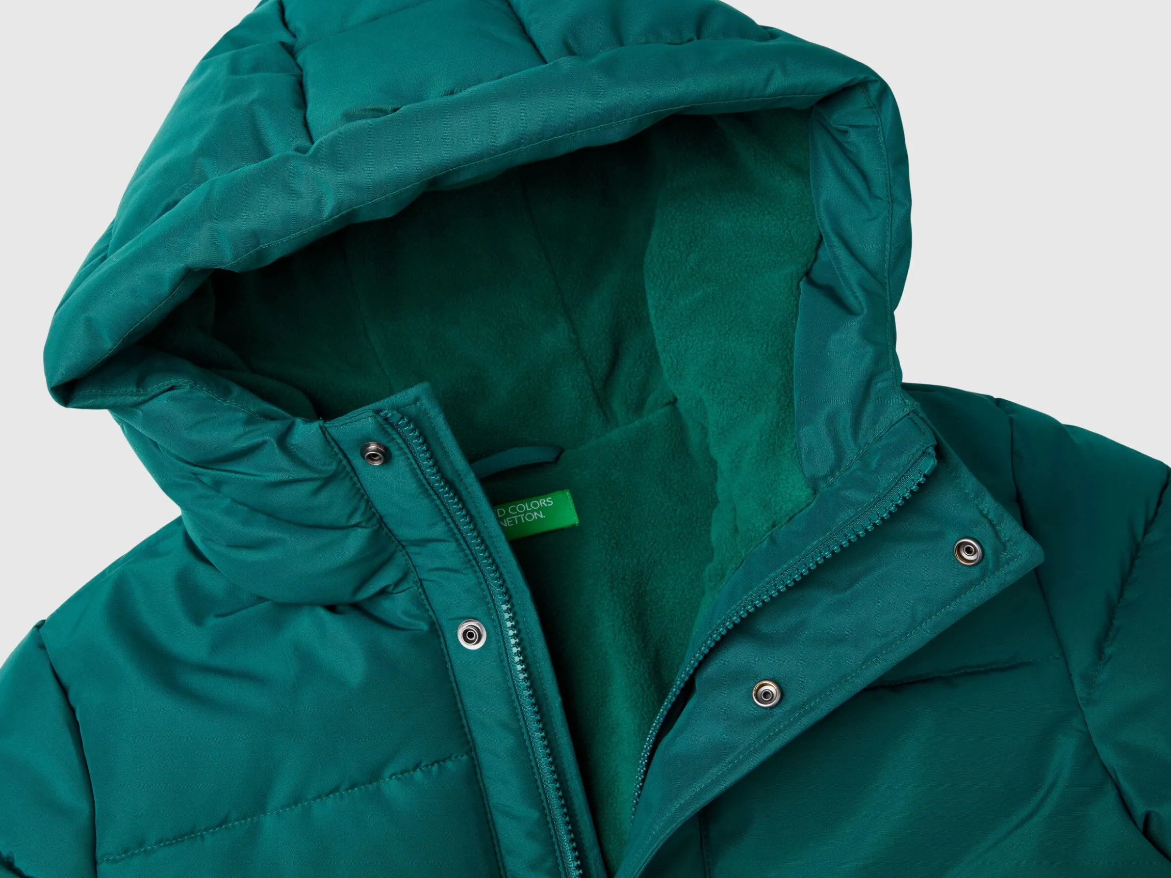 Puffer jacket lined in fleece
