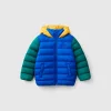 Puffer jacket with hood and logo