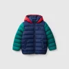 Puffer jacket with hood and logo
