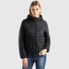 Puffer jacket with recycled wadding