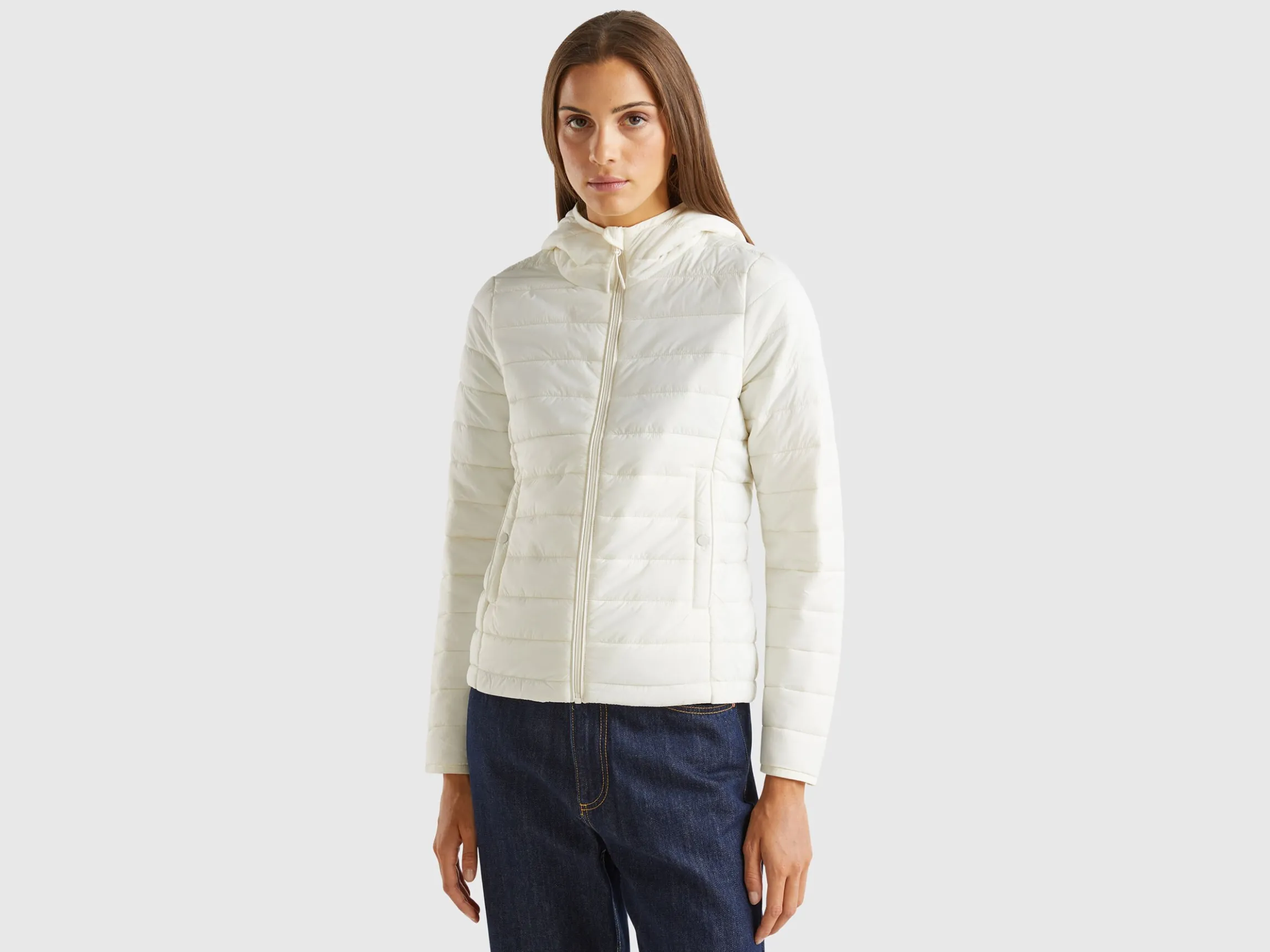 Puffer jacket with recycled wadding