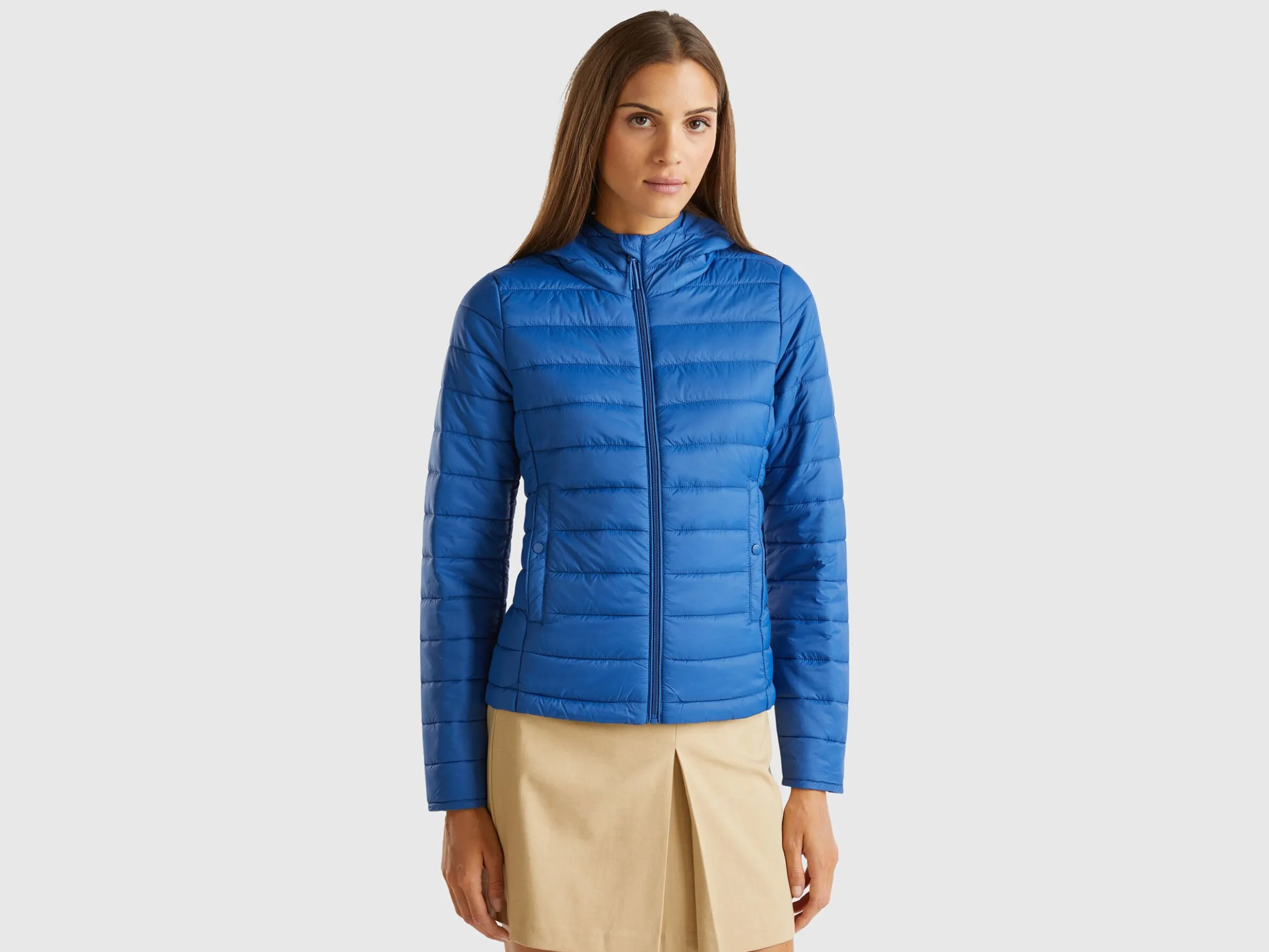 Puffer jacket with recycled wadding