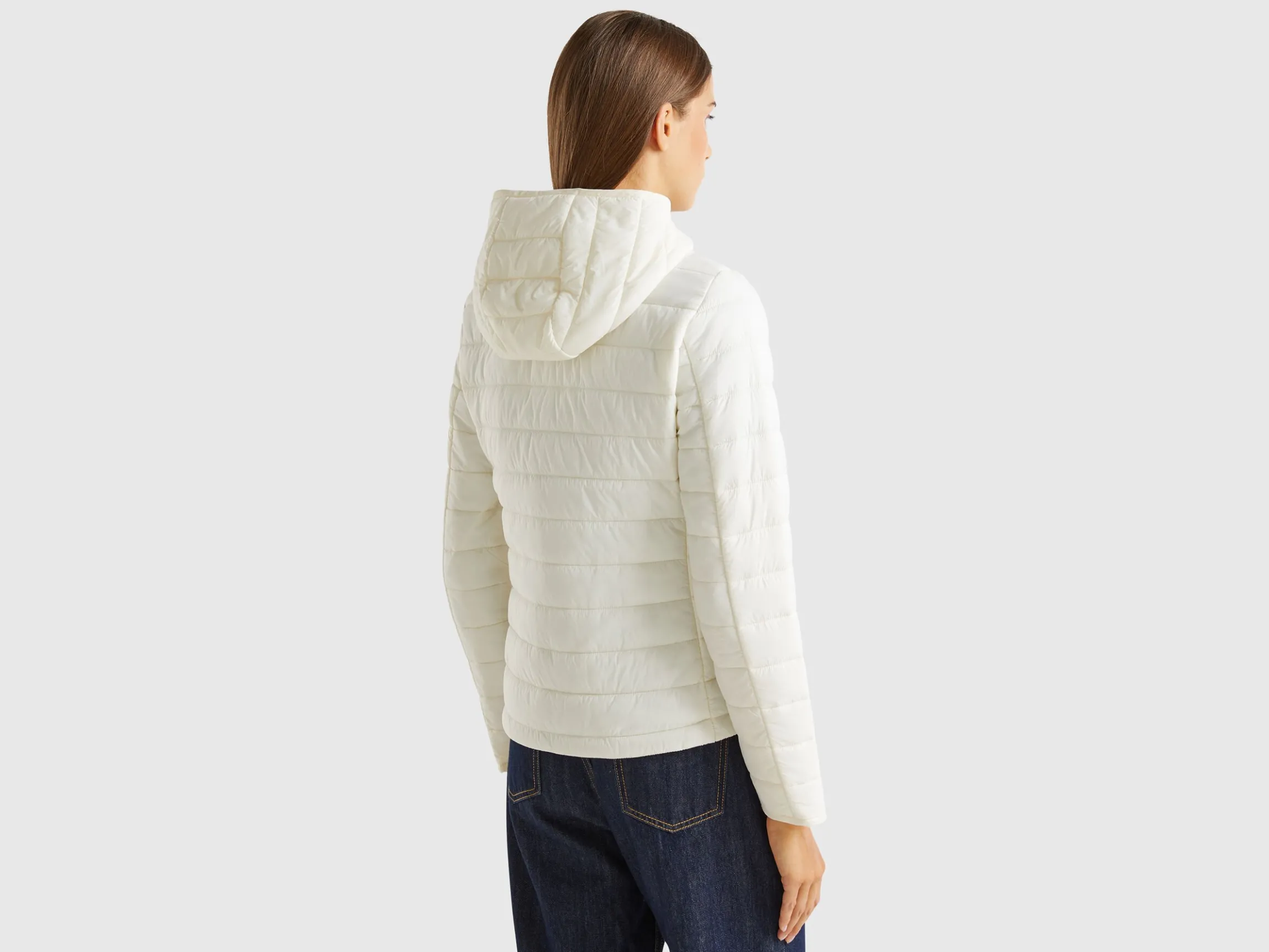 Puffer jacket with recycled wadding