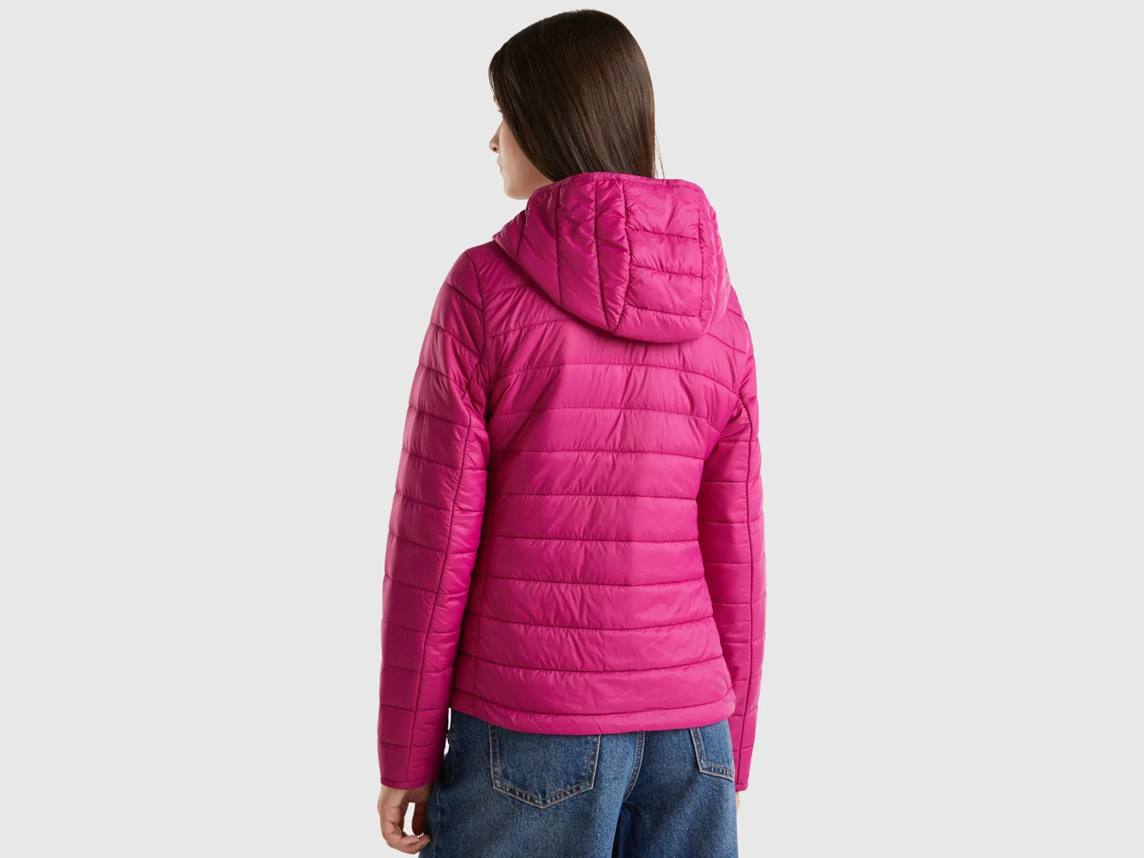 Puffer jacket with recycled wadding