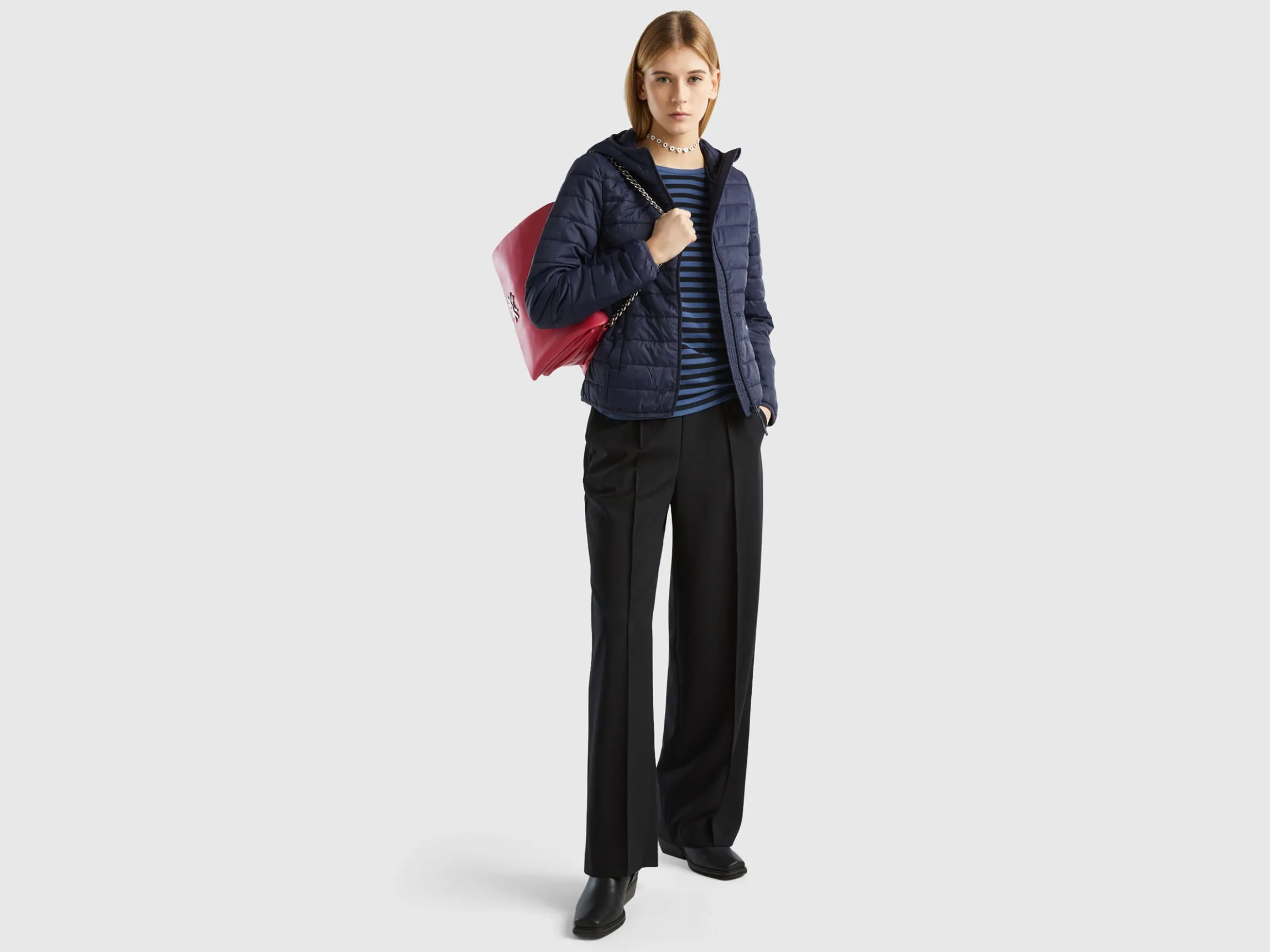 Puffer jacket with recycled wadding