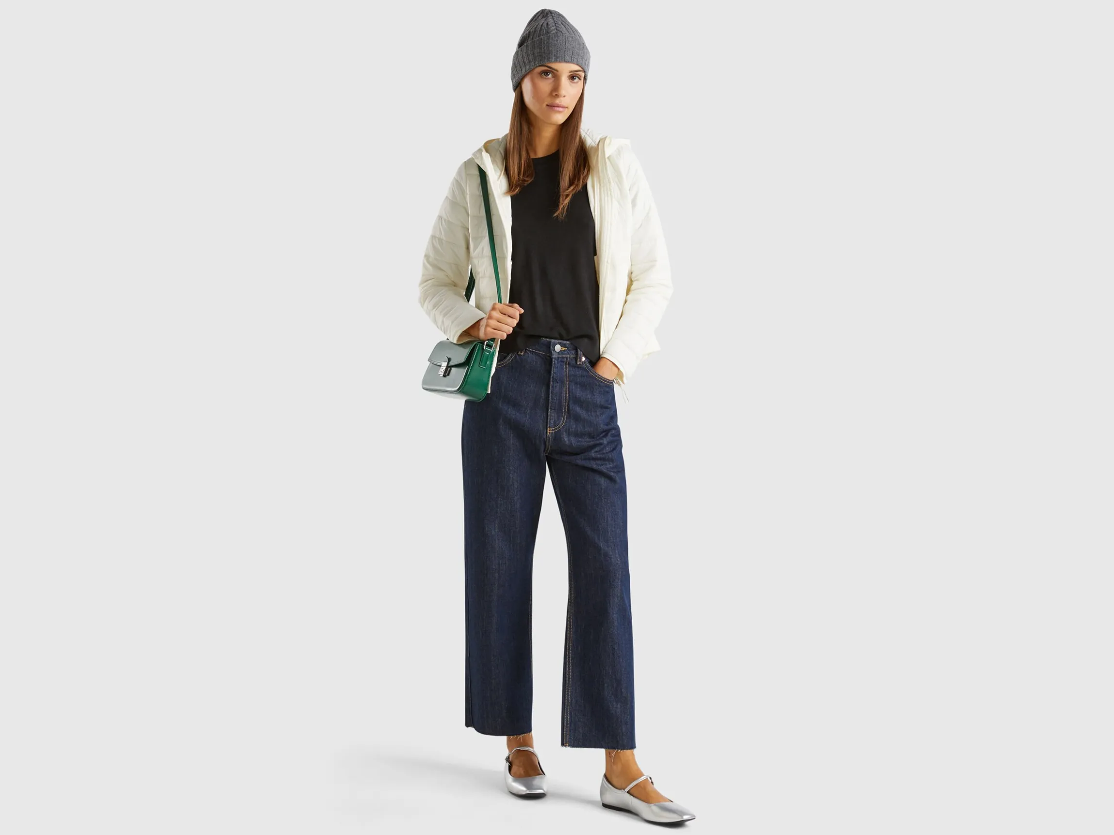 Puffer jacket with recycled wadding