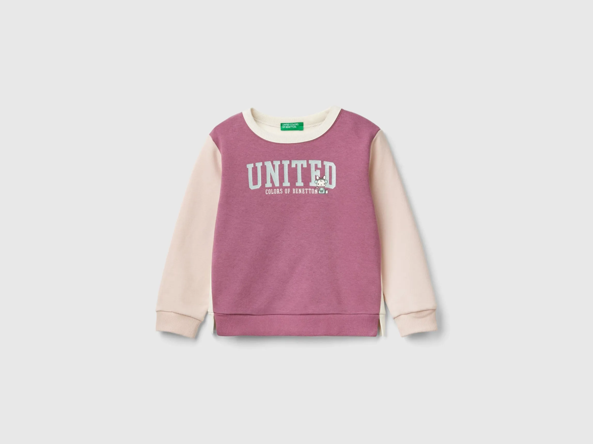 Pullover sweatshirt with glittery print