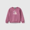 Pullover sweatshirt with glittery print