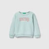 Pullover sweatshirt with glittery print