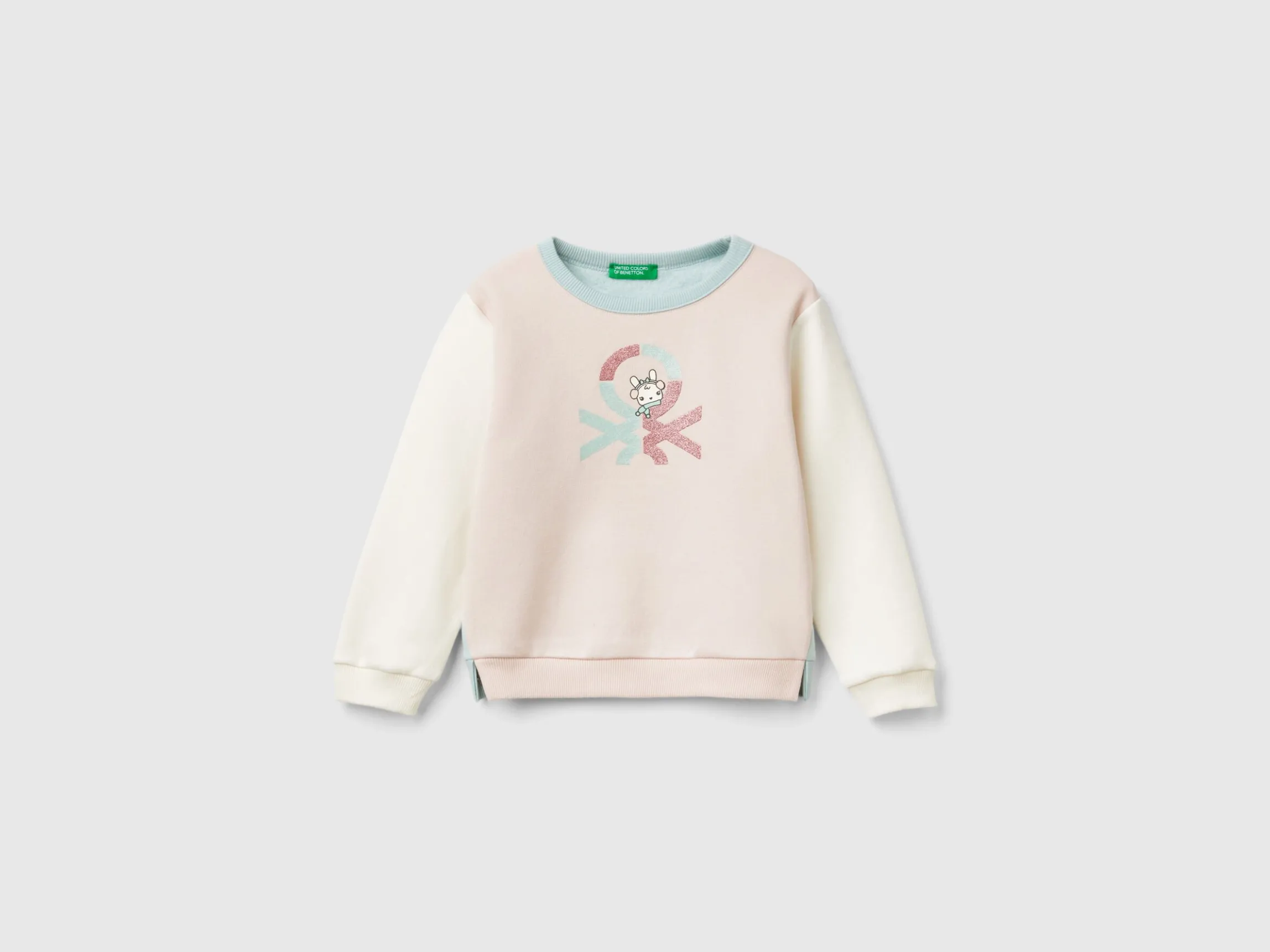 Pullover sweatshirt with glittery print