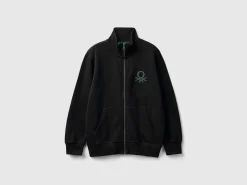 Pure cotton sweatshirt with zipper