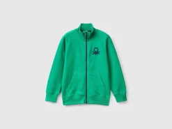 Pure cotton sweatshirt with zipper
