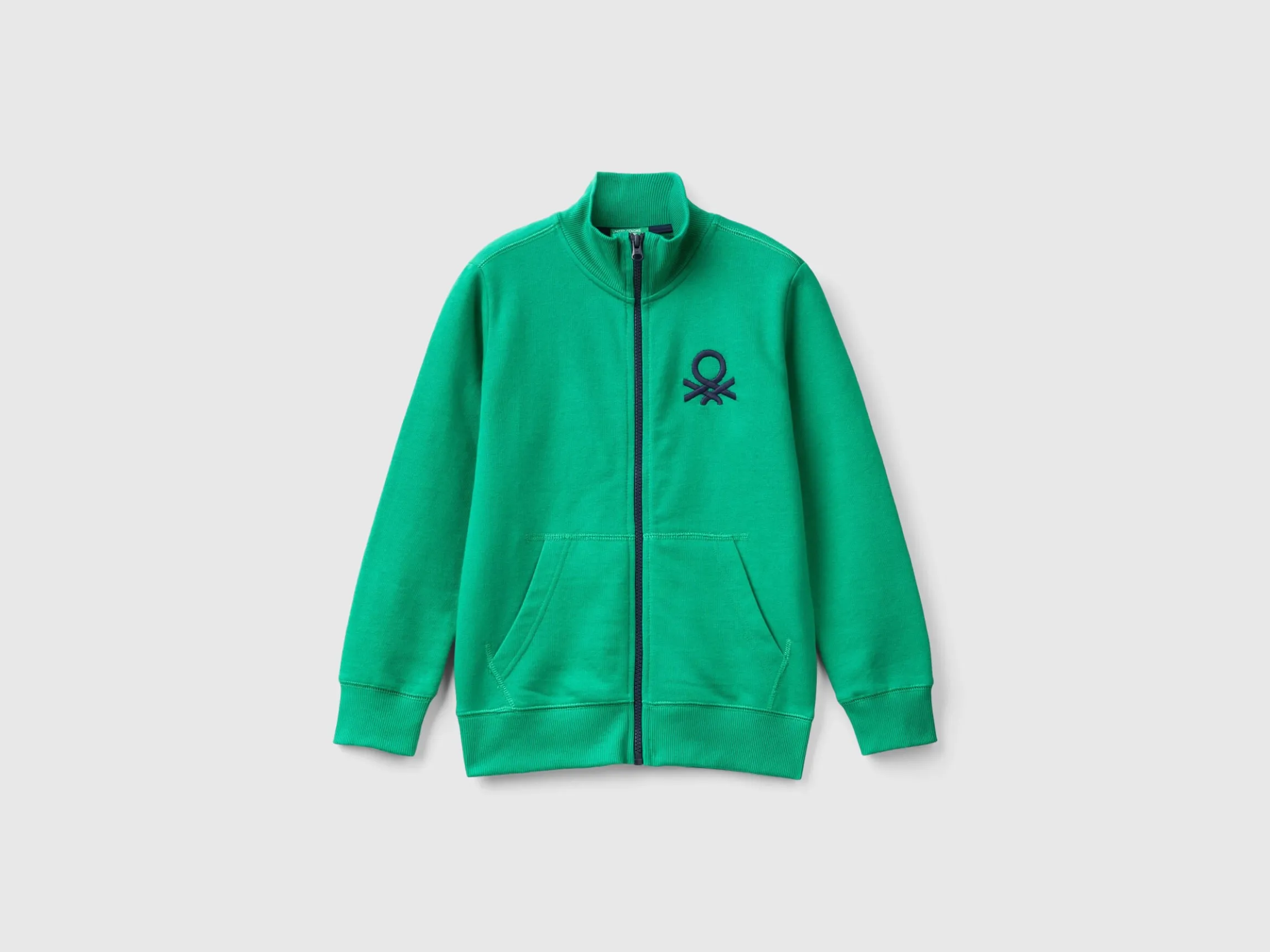 Pure cotton sweatshirt with zipper