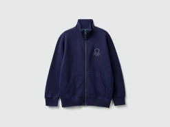 Pure cotton sweatshirt with zipper