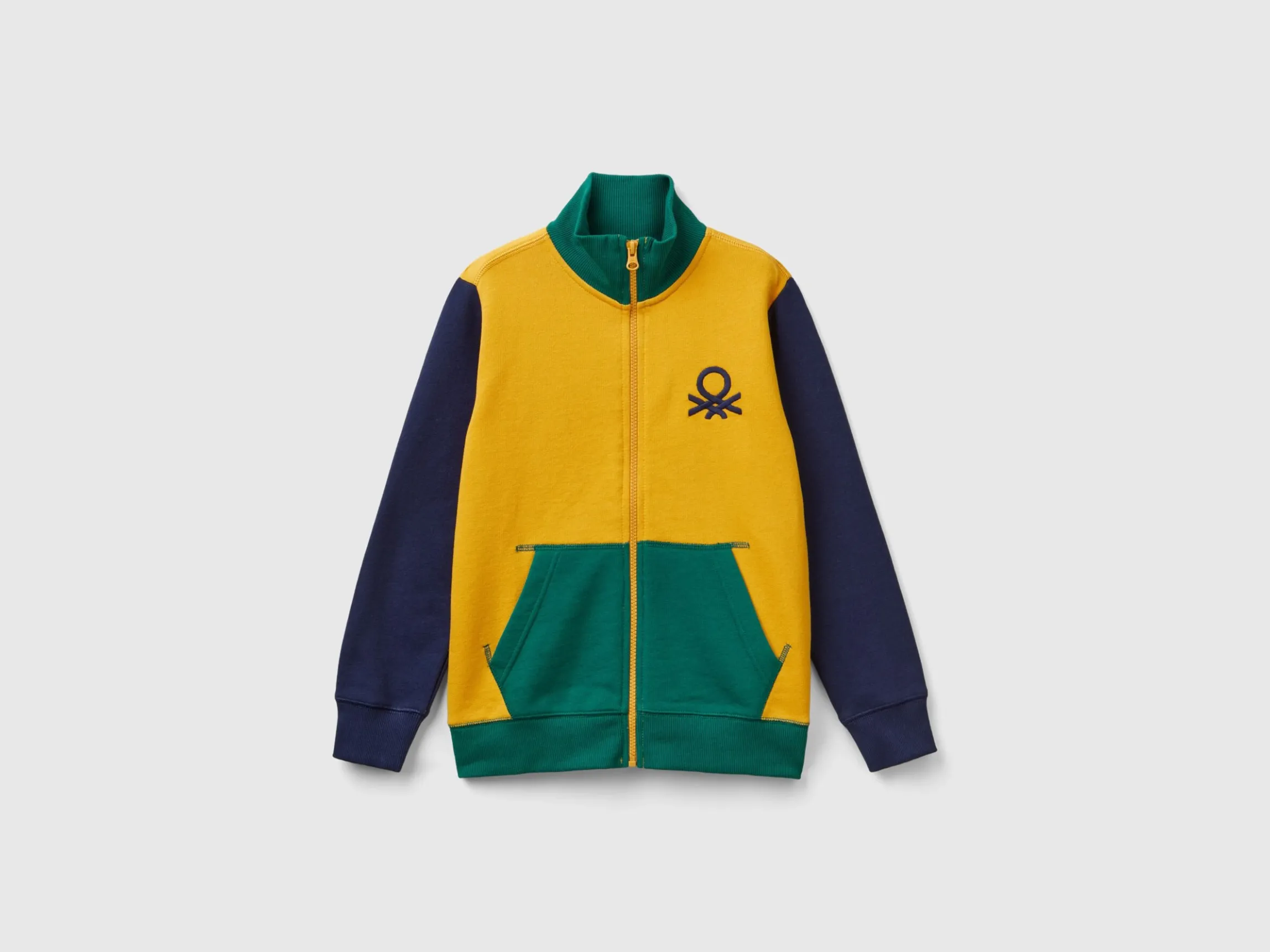 Pure cotton sweatshirt with zipper