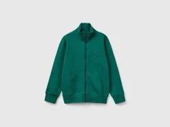 Pure cotton sweatshirt with zipper