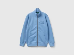 Pure cotton sweatshirt with zipper