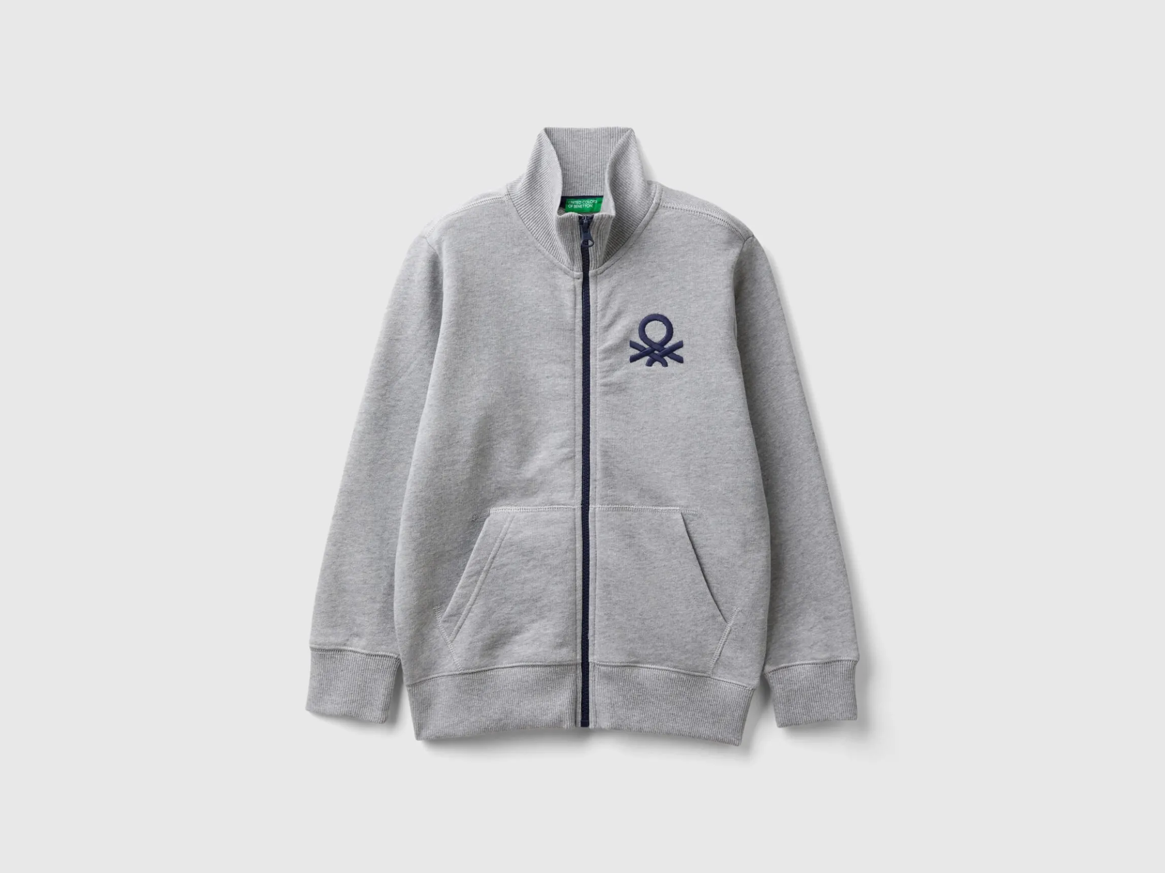 Pure cotton sweatshirt with zipper