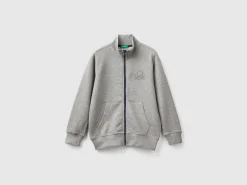 Pure cotton sweatshirt with zipper