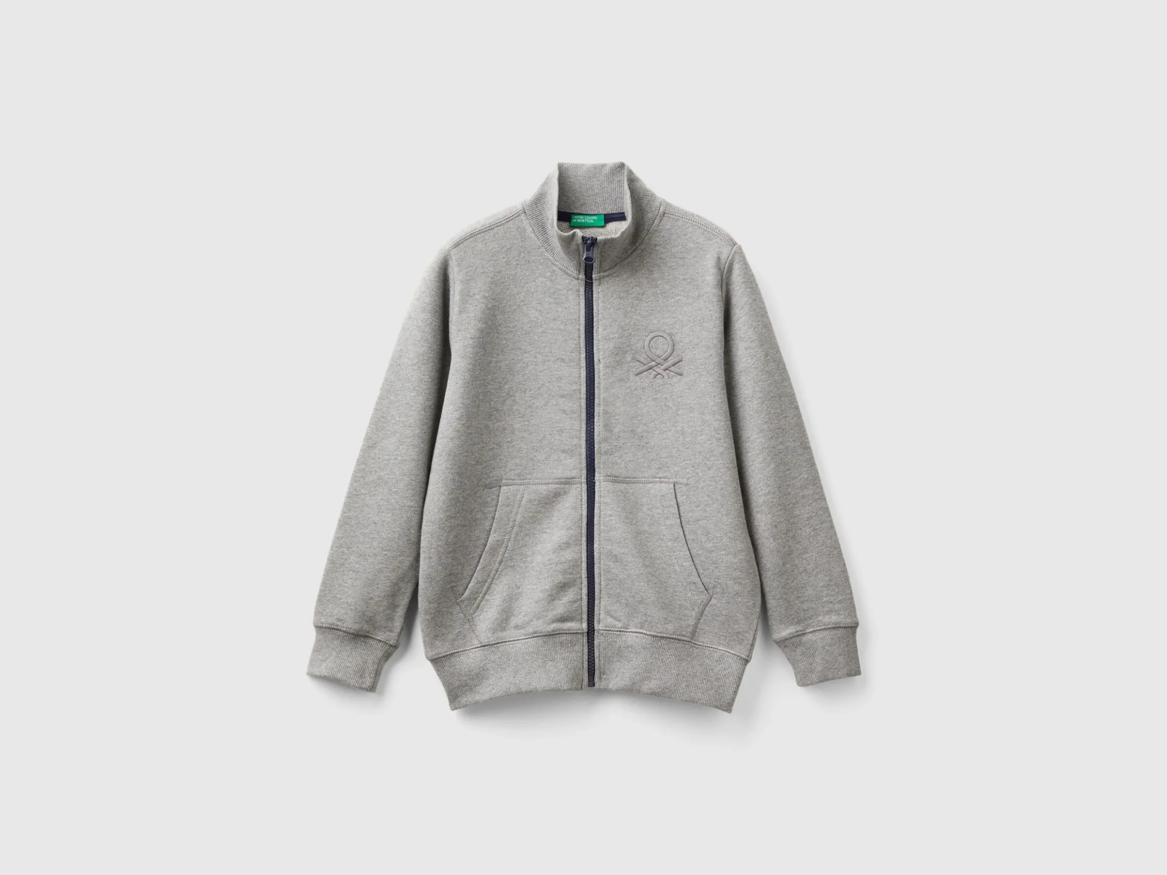 Pure cotton sweatshirt with zipper