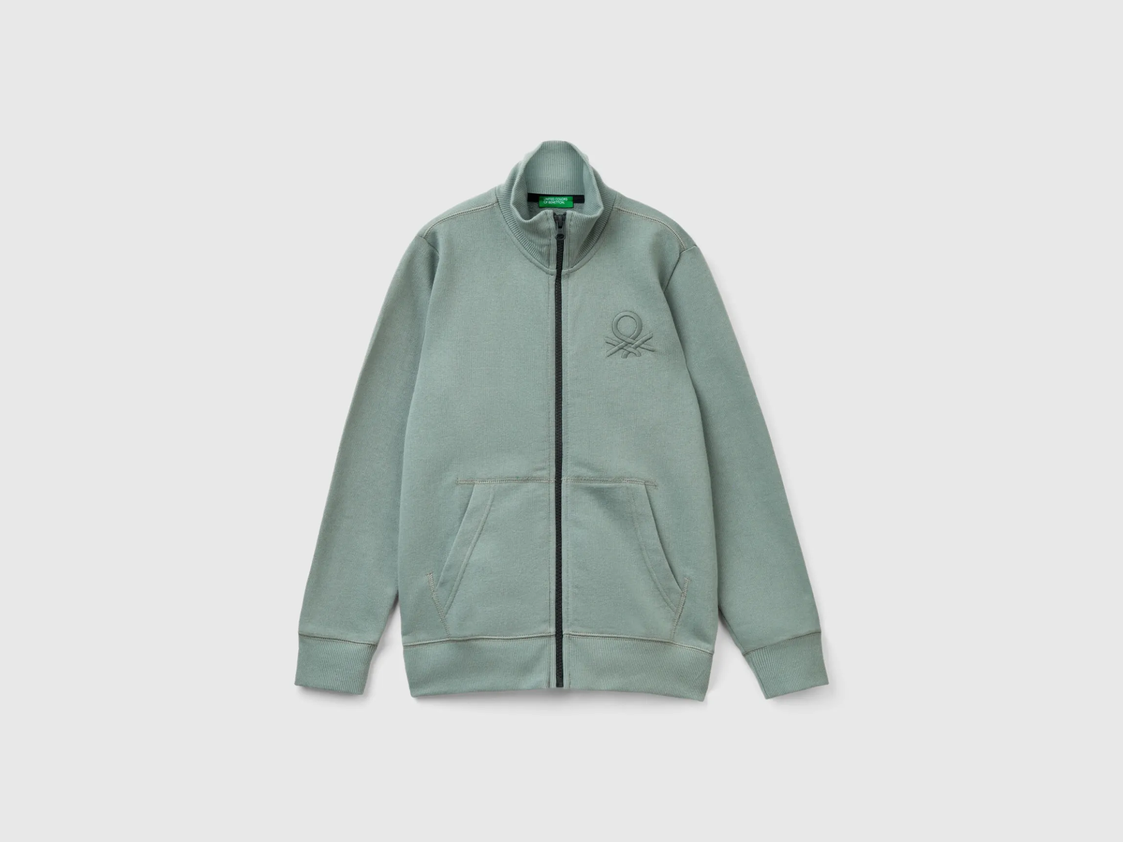 Pure cotton sweatshirt with zipper