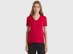 Pure cotton t-shirt with V-neck