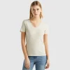 Pure cotton t-shirt with V-neck