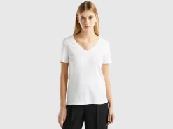 Pure cotton t-shirt with V-neck