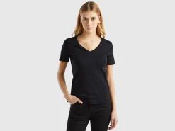 Pure cotton t-shirt with V-neck