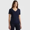 Pure cotton t-shirt with V-neck