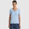 Pure cotton t-shirt with V-neck
