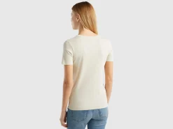Pure cotton t-shirt with V-neck