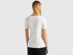 Pure cotton t-shirt with V-neck