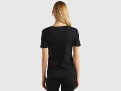 Pure cotton t-shirt with V-neck