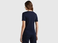 Pure cotton t-shirt with V-neck