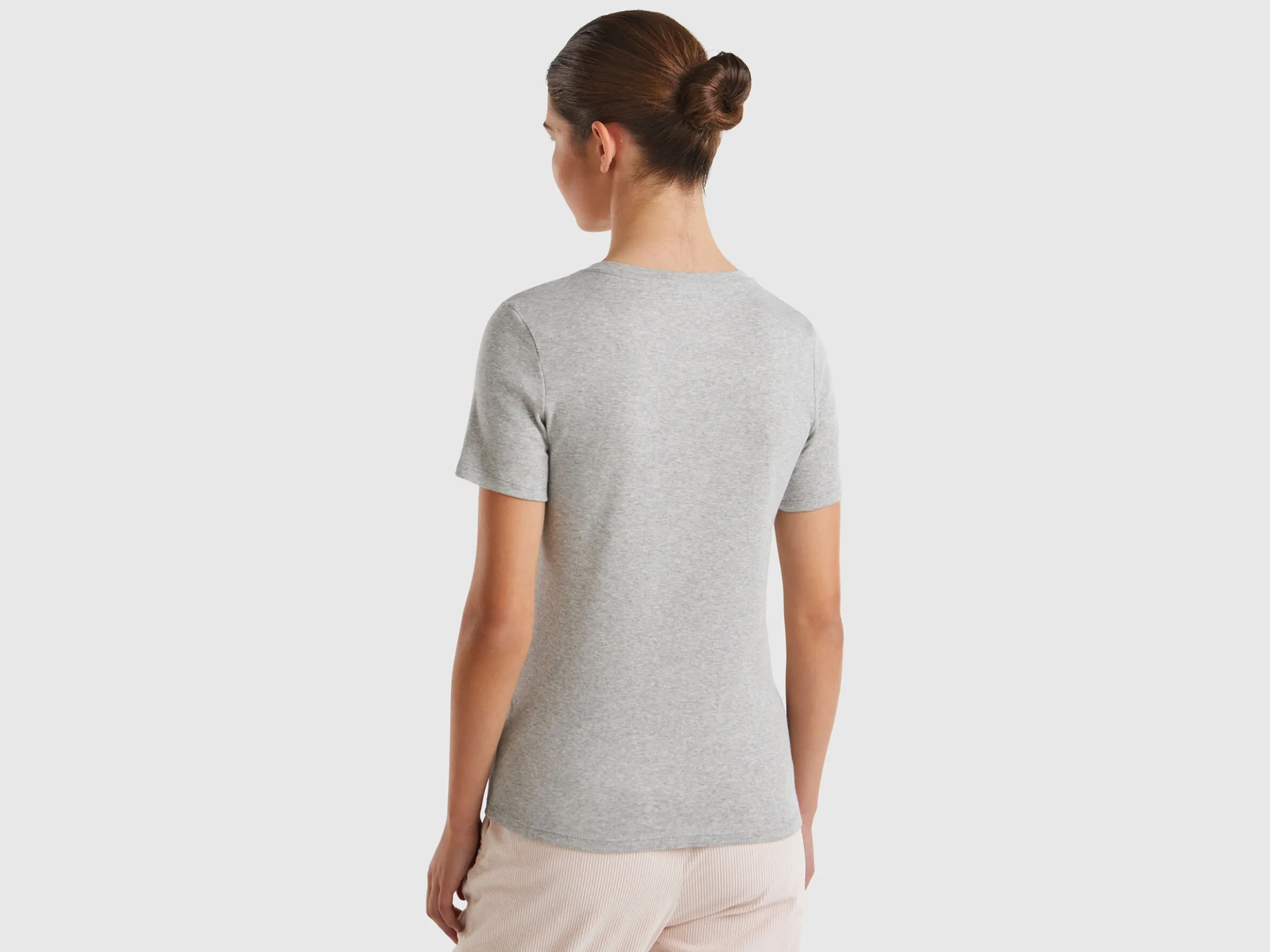 Pure cotton t-shirt with V-neck
