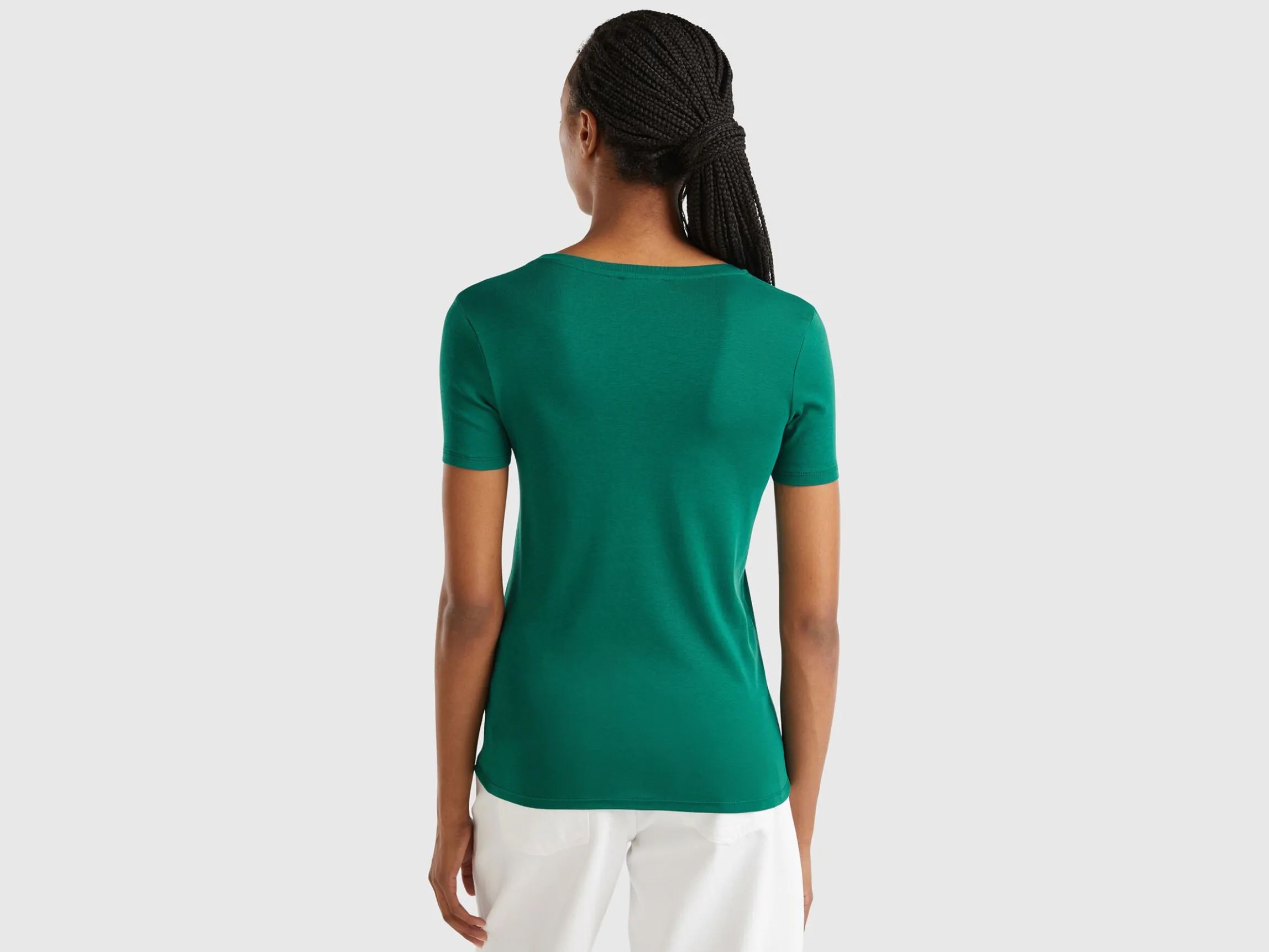 Pure cotton t-shirt with V-neck
