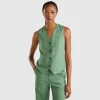 Pure linen vest