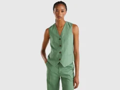 Pure linen vest