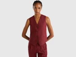 Pure linen vest