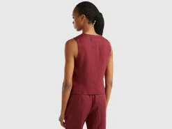 Pure linen vest
