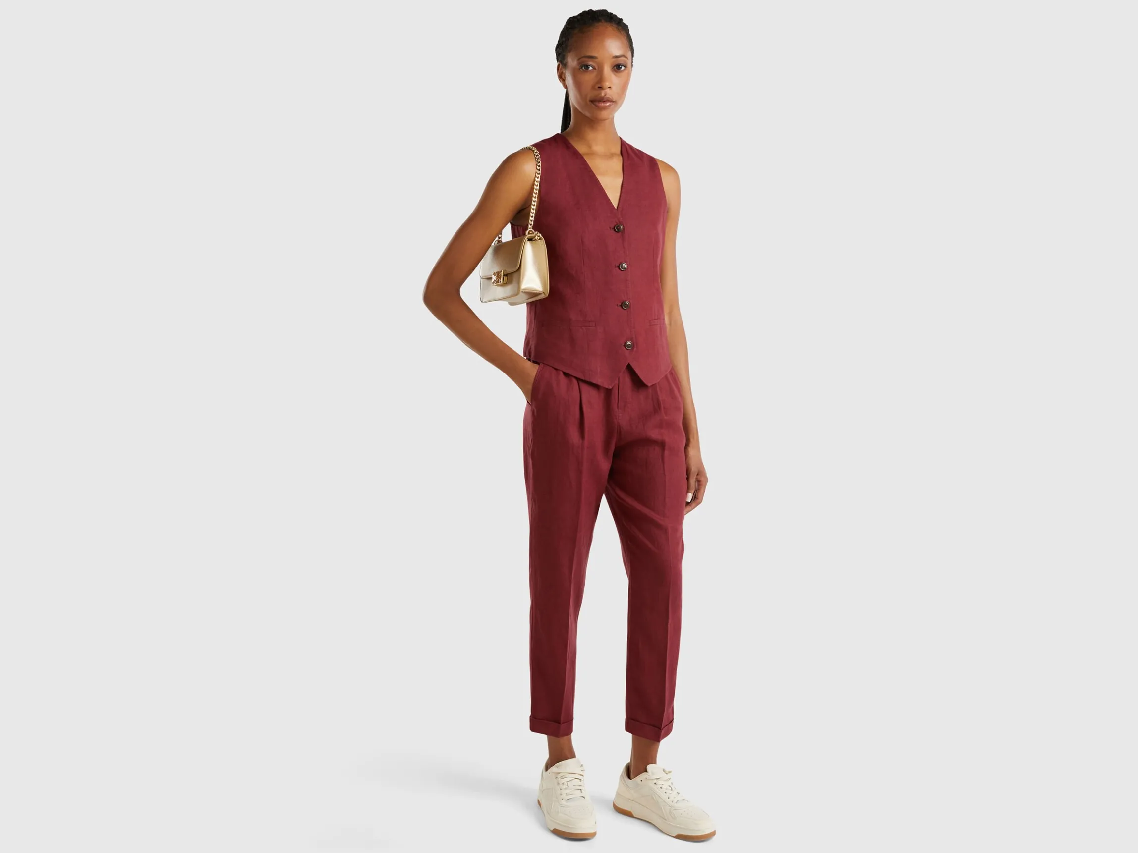 Pure linen vest