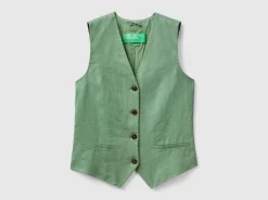 Pure linen vest