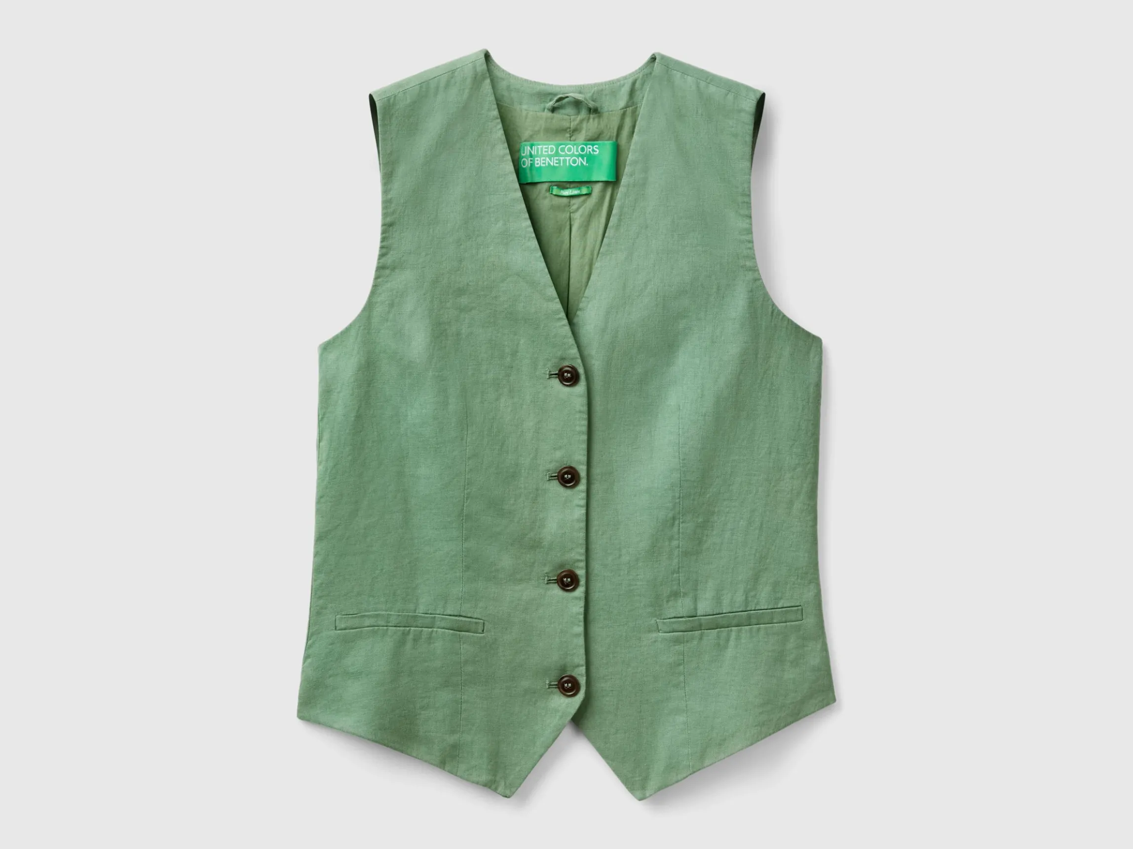 Pure linen vest