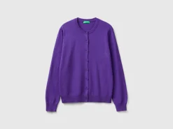Purple cardigan in cashmere and wool blend