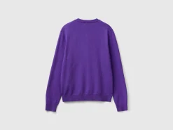 Purple cardigan in cashmere and wool blend